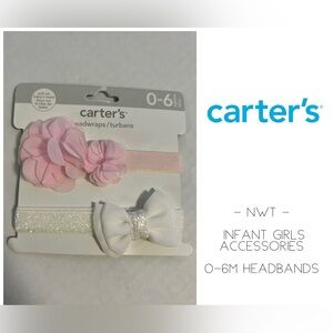 🆕CARTER’S - 0/6M - NWT - INFANT GIRLS 2PK HEADBANDS